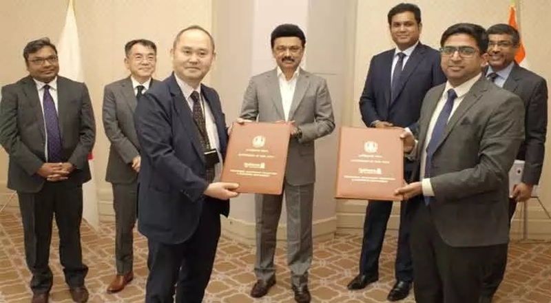 ஜப்பான் நிறுவனத்துடன் முதல்வர் மு.க. ஸ்டாலின்.முன்னிலையில் புரிந்துணர்வு ஒப்பந்தம் கையெழுத்தானது.