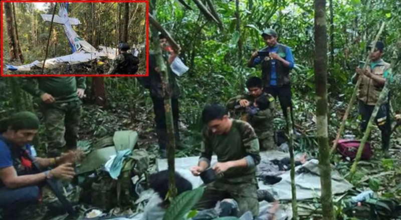 கொலம்பியாவில் விமான விபத்து ஏற்பட்ட 40 நாட்களுக்கு பின் 4 குழந்தைகள் உயிருடன் மீட்பு!