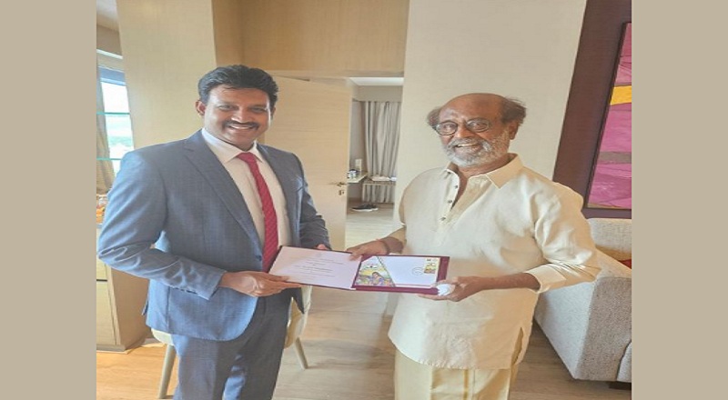 நடிகர் சூப்பர் ஸ்டார் ரஜினி காந்தை சந்தித்தார் செந்தில் தொண்டமான்!