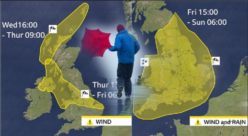இங்கிலாந்து முழுவதும் மஞ்சள் எச்சரிக்கை விடுப்பு : 80 மைல் வேகத்தில் வீசும் காற்று!