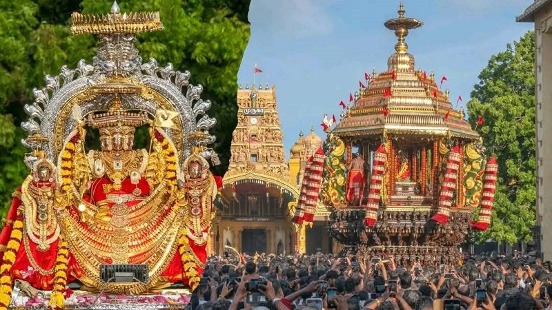 தேரில் ஆரோகணித்து  அடியவர்களுக்கு  அருள்பாலித்தார் நல்லூர்க் கந்தன்!