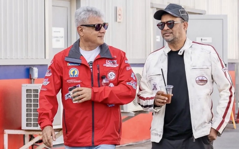 துபாயில் திடீரென நடிகர் அஜித்தை சந்தித்த நடிகர் மாதவன்