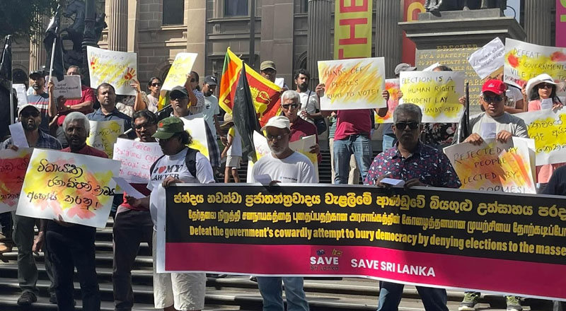 உள்ளூராட்சி சபைத் தேர்தலை நடத்துமாறு வெளிநாடுகளில் போராட்டம்!