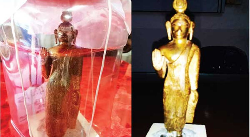 கண்டி காலத்தை சேர்ந்த 3 தங்க சிலைகளுடன் மூவர் கைது