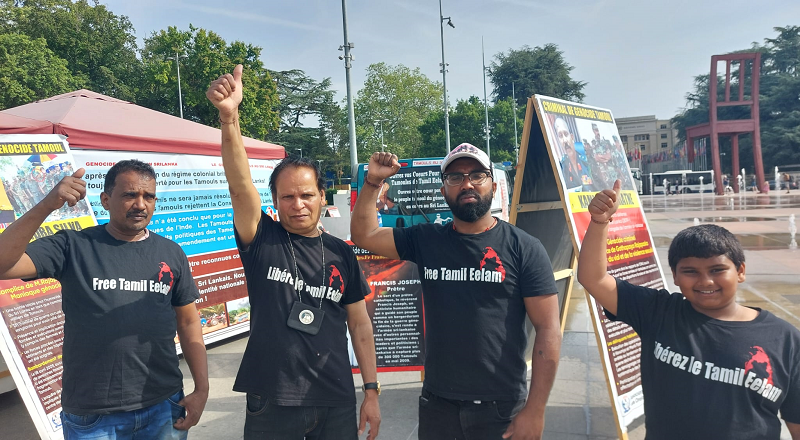 ஐக்கிய நாடுகள் சபையின் மனித உரிமை கூட்டத்தொடரில் தமிழர்களுக்கு நீதிகோரி செயற்பாட்டாளர்கள் ஆரவாரம்