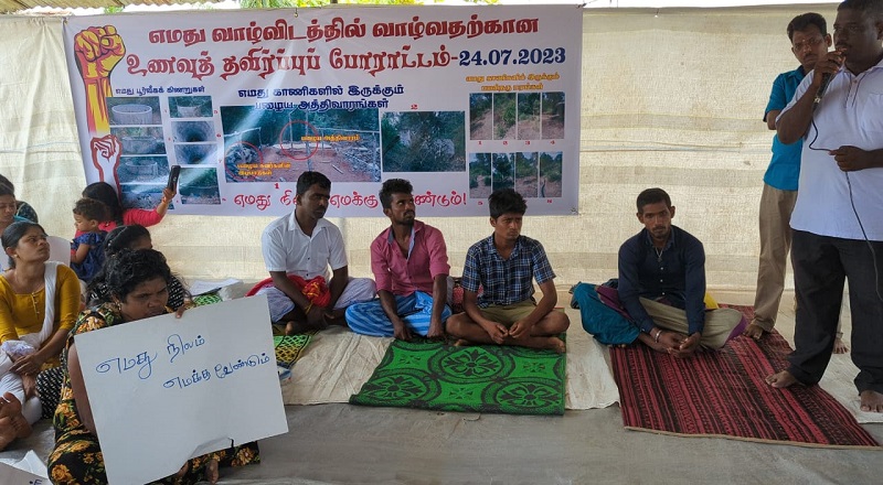 காணியை கோரும் முல்லைத்தீவு உண்ணாவிரதம்,  இரண்டு வாரங்களுக்கு ஒத்திவைக்கப்பட்டது