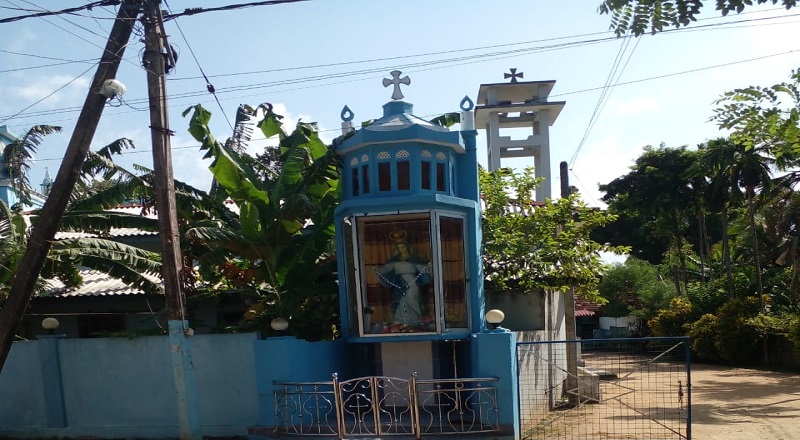 யாழ். ஆனைக்கோட்டை பகுதியில் திருச்சொரூபங்கள் மீது தாக்குதல் மேற்கொண்டுள்ள விஷமிகள்