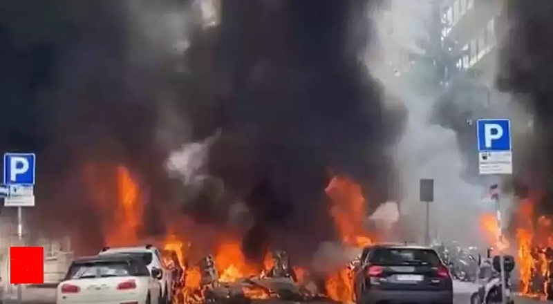 இத்தாலியில் திடீரென வெடித்த வாகனம் - அச்சத்தில் மக்கள்