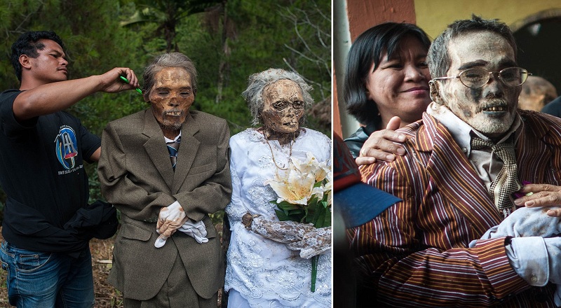 உயிரிழந்தவர்களின் உடலை தோண்டி விழா கொண்டாடும் இந்தோனேசிய மக்கள்