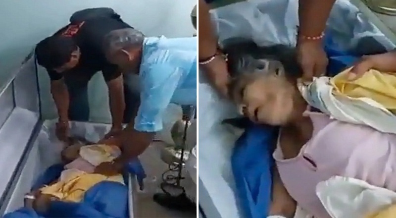 சவப்பெட்டியில் வைத்து உயிருடன் எழுந்த 76 வயது மூதாட்டி