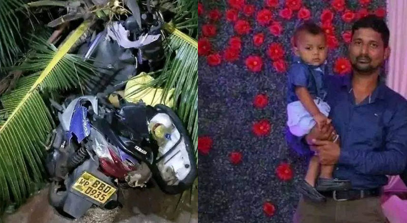 வீதியால் பயணித்துக் கொண்டிருந்த தந்தை மகன் மீது முறிந்து வீழ்ந்த தென்னை மரம்!