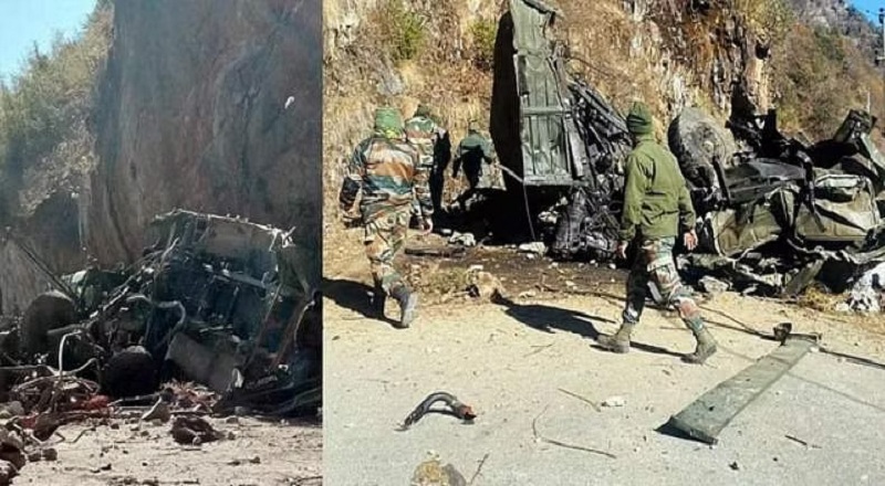 விபத்துக்குள்ளான ராணுவ வாகனம் - 9 வீரர்கள் உயிரிழப்பு