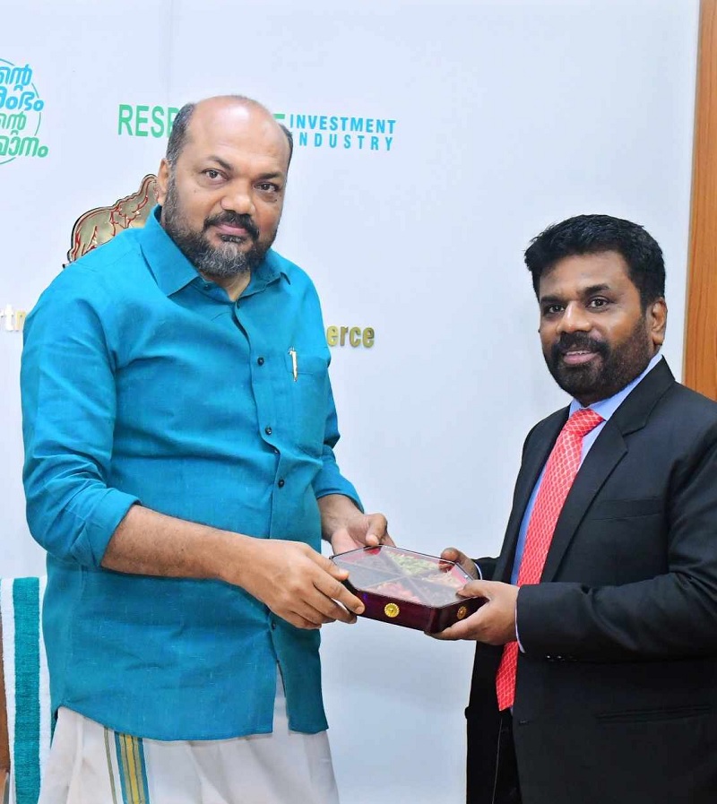 கேரளா கைத்தொழில் அமைச்சரை சந்தித்த  அநுர குமார!